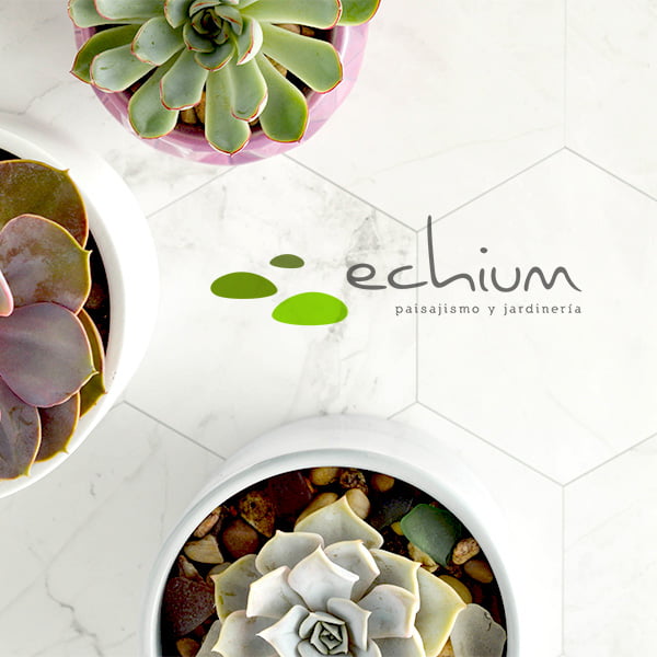 Proyecto de identidad corporativa de la empresa de paisajismo y jardinería Echium en Tenerife